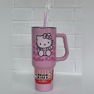 Hello Kitty 40 oz Stainless Steel Tumbler With Handle & Lid Pink Sanrio 
New